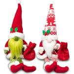 Jultomtar Dekorationer 2-pack Tomtar Plysch Samlarfigur Tomte God Jul Santa Tomte Svensk Plysch För Dekoration Semesterfest Presenter