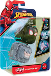 Battle Cubes 2 Pack Spiderman Rhino and Miles Morales rock paper, BOX IS DAMAGED