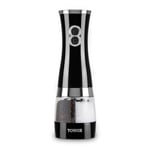 Tower T847004B Electric Salt and Pepper Mills, Battery Operated with Adjustable Ceramic Grinders, Black and Chrome