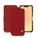 Housse cuir Apple iPhone 13 - Rabat horizontal - Rouge - Cuir lisse couture - Neuf