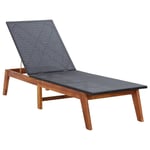 Prolenta Premium - Chaise Longue Résine Tressée Et Bois D'acacia Massif