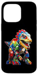 Coque pour iPhone 14 Pro Max Jeu de briques T-Rex pour les amateurs de dinosaures