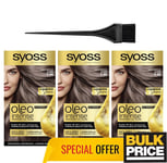 Syoss Oleo Intense 7-56 Ashy Medium Blond Permanent Cheveux Huile Couleur 3-pack