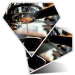 2 x Diamond Stickers 7.5 cm - Espresso Coffee Shop Cafe Machine  #21504