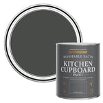 Rust-Oleum Black Scrubbable Kitchen Cupboard Paint in Satin Finish - After Dinner 750ml