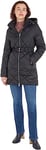 Tommy Hilfiger Women's Belted Quilted Down Jacket Winter, Black (Black), L