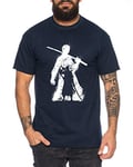 Zoro Bruch One Manga T-Shirt Luffy pour Homme Anime Piece, Farbe2:Bleu foncé, Größe2:Large