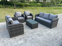 PE Rattan Garden Furniture Set Adjustable Chair Sofa Double Love Seat Lounge Set Oblong Coffee Table