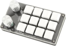 Mini Clavier Mecanique A 12 Touches,Clavier Programmable Bricolage Multifonction Rvb,Macro Mecanique A Une Main Avec Bouton De Reglage Pour Laboratoire De Jeu De Bureau(Blanc)