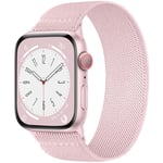 CeMiKa Compatible with Apple Watch Straps 42mm 41mm 40mm 38mm Women Men,Soft Braided Nylon Stretchy Elastic Sport Solo Loop Replacement Band for iWatch Series 10 9 8 7 SE 6 5 4 3 Ultra 2 1,SandPink-XS