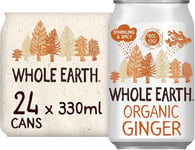 Whole Earth Organic Sparkling Ginger Drink, 24x 330 ml, Lightly Fizzy Soft Drink made with Natural Ingredients and Fruit Extract, No Added Refined Sugar,Vegetarian and Vegan, Multi Pack