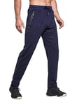 Tansozer Pantalon Jogging Homme Pantalon Survetement Homme Coton Sport Bas de Jogging Homme Pantalon Sudation Jogger Training Pants Pantalon Running Homme Bleu L