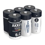 ANSMANN Piles Rechargeables C NiMH 4500 mAh 1,2V (Lot de 4) – Piles HR14 à Haute capacité & Faible autodécharge – Accumulateurs pour Lampe de Poche, Article de modélisme, Flash d'appareil Photo, etc.