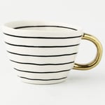 DUKAILIN Espresso Cups Irregular Ceramic Coffee Cup with Golden Handle Handmade Large Pottery Tea Cup Travel Kitchen Tableware