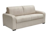 Canapé 4 places convertible express en velours côtelé beige - Couchage 160 cm - Matelas 18 cm - BEVIS