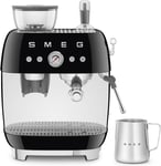 Smeg EGF03BLUK Espresso Coffee Machine with Grinder, 20 Bar Pump, 2.4L, 1650W, B