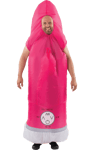 Mens Pink Inflatable Rabbit Vibrator Funny Stag Do Rude Fancy Dress Costume