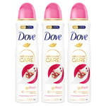 Dove Womens Anti-Perspirant Advanced Go Fresh Pomegranate & Lemon Deo for Women, 150ml, 3 Pack - NA - One Size