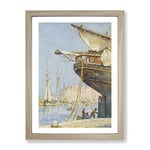 Painting The Rudder By Henry Scott Tuke Classic Painting Framed Wall Art Print, Ready to Hang Picture for Living Room Bedroom Home Office Décor, Oak A3 (34 x 46 cm)