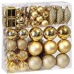 BAKAJI Addobbi Lot de 103 Boules pour Sapin de Noël (doré)