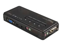 Startech.Com 4 Port Black Usb Kvm Switch Kit With Cables And Audio - Desktop Kvm Switch - Vga Kvm Switch - Usb Kvm Switch 4 Port (Sv411kusb) - Kvm / Lydsvitsj - 4 X Kvm/Lyd - 1 Lokalbruker - Stasjonær