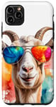 Coque pour iPhone 11 Pro Max Chèvre Lunettes De Soleil Coloré Drôles Animaux Imprimé