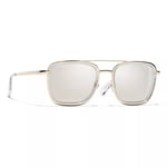 CHANEL Square Sunglasses CH4241 Light Gold/Mirror Gold