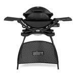 Weber Q2200 gasgrill med sort låg og stand