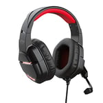 Trust Gaming Headset for PC/Laptop GXT 448 Nixxo LED illuminated Headset with Mic, Soft Comfortable Over-Ear Cushions, Fold-away Flexible Microphone, USB, 3.5 mm Jack - Black