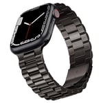 SUNFWR Compatible avec Bracelet Apple Watch 45mm 44mm 42mm(Series 3/2/1) pour Hommes Femmes, Bracelet en Métal en Acier Inoxydable pour iWatch Séries 9/8/7/6/5/4/3/2/1/SE/SE2(Dunkelgrau)