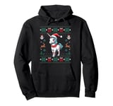 Unicorn Lover Santa Hat Xmas Light Unicorn Christmas Ugly Pullover Hoodie