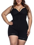 FeelinGirl Womens Shapewear Tummy Control Bodysuits Open Bust High Waisted with Zipper Thigh Slimmers Black XS