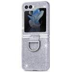 Samsung Galaxy Z Flip 6 Skal Glitter Finger Ring Silver