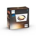 Philips Hue White Ambiance MILLISKIN Spot encastré carré 1x5.5W extension - Blanc (télécommande non incluse), compatible Bluetooth, fonctionne avec Alexa, Google Assistant et Apple Homekit