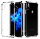 Coque Iphone X |Garantie A Vie|, Welkoo® Coque Iphone X, Housse Iphone X En Silicone Renforcé Shockproof Anti Choc Couleur Transparente, Souple Et Flexible. Compatible Avec L'iphone X