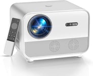 [Auto Focus & Keystone & Android TV] Projector 4K Supported, FunFlix A1 Fully Automatic Smart Projector with WiFi and Bluetooth, 800 ANSI Native 1080P Home Cinema Projector with Apps, Fully Sealed