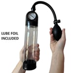 Penis Pump Enlarger Extender 8 INCH Quick Hand Pump Gauge Clear with Sleeve