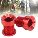 (Red)2Pc Bike Crank Screw Spline Centre Shaft Aluminium Alloy High Strength RE