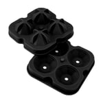 JY (Black)4 Hole Shaped Ice Cube Mold Silicone Ice Cube Trays For Cake M