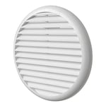 Ventilation TU160B Universal Round Ventilation Grille in Plastic with Springs, White, Diameter 175 mm