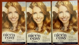 3XClairol Nice'n Easy Creme Permanent Hair Dye-8WR GOLDEN AUBURN.