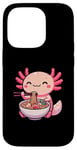 Coque pour iPhone 14 Pro Axolotl Mangeant des ramen Kawaii Anime Mangeant des nouilles japonaises