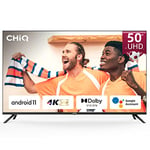 CHIQ U50H7C, 50 Pouces (126 cm), Android TV, Smart TV, UHD, 4K, Alexa, WiFi, Bluetooth, Google Assistant, Netflix, Prime Video, 3 HDMI, 2 USB