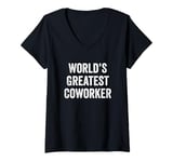 Womens World’s Greatest Coworker Office Employee Work Colleague V-Neck T-Shirt