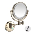 8 Inch Double Sided Magnifying Makeup Mirror, with 10X Magnification, Home Bathroom Vanity Mirror, LED Lighted