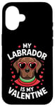 iPhone 16 Chocolate Labrador My Valentines Hearts Day Dog Mom Dad Case