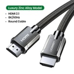 8K Luxury Grey 1m  câble HDMI 8K pour boîtier TV Xiaomi PS5, HUB USB, certifié Ultra haute vitesse, 8K - 60Hz, HDMI 2.1, 48Gbps, pour écouteurs Dolby Vision HD ""Nipseyteko