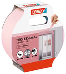 tesa Masking Tape WALLPAPER - Thin Painter's Tape for Precise Masking - Suitable for Sensitive Interior Surfaces - 25 m x 38 mm - Pink