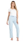 CityComfort Bas de Pyjama Femme Hiver Pantalon Pyjama Polaire Femme (Bleu Ciel, M)