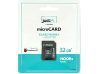 Kart Justpi Justpi Micro Sd-Minnekort 32Gb 100Mb/S Klasse 10 + Raspberry Pi Os-System